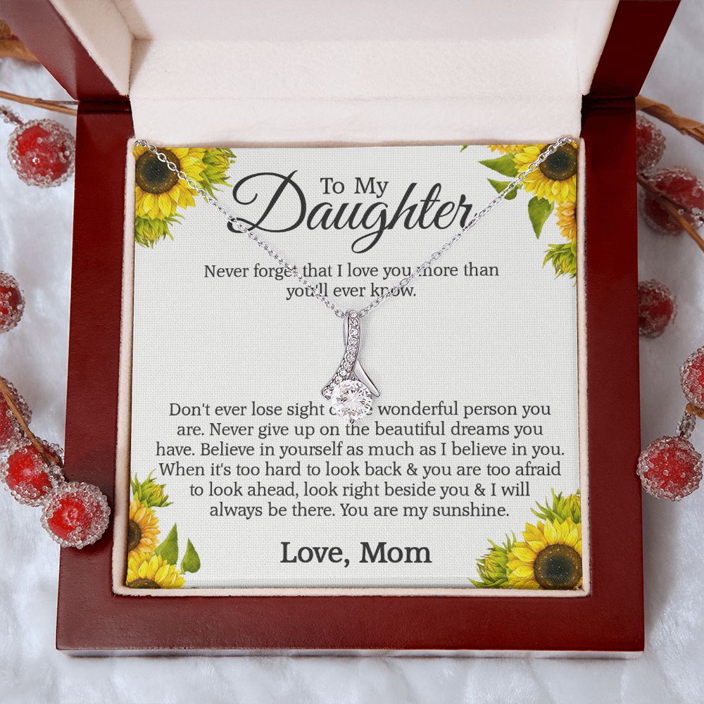 Mother Daughter Gift Ideas, To My Daughter Gift Necklace from Mom, Jewelry Pendant Present for Daughter, Birthday Christmas Gift Graduation Gifts for Daughters, Mother and Daughter Necklace 2132 Alluring Beauty Necklace
