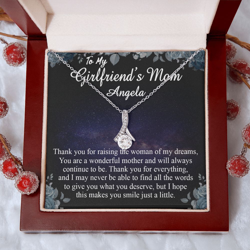 To My Girlfriends Mom Gift Mother's Day Gift for Girlfriend's Mom Necklace Gift Angela Alluring Beauty Necklace
