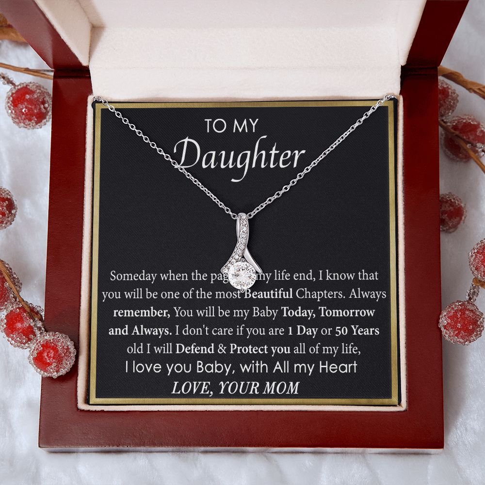 Mother Daughter Gift Ideas, To My Daughter Gift Necklace from Mom, Jewelry Pendant Present for Daughter, Birthday Christmas Gift Graduation Gifts for Daughters, Mother and Daughter Necklace 2136 Alluring Beauty Necklace