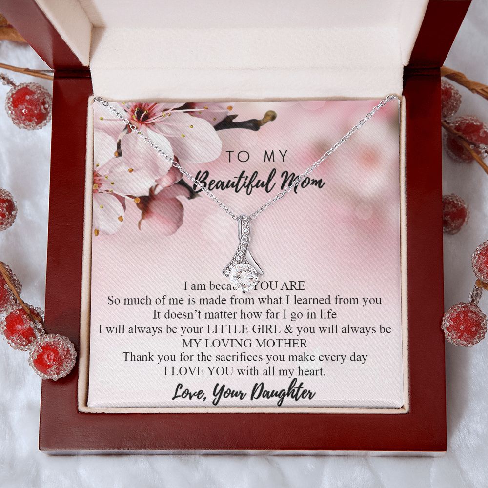 Mom Necklace Gifts for Mom from Daughter to Mom Gifts for Mothers Day from Daughter, To My Mom Necklace from Daughter to Mom Birthday Gifts Necklace with Message Card and Gift Box2246 Alluring Beauty Necklace