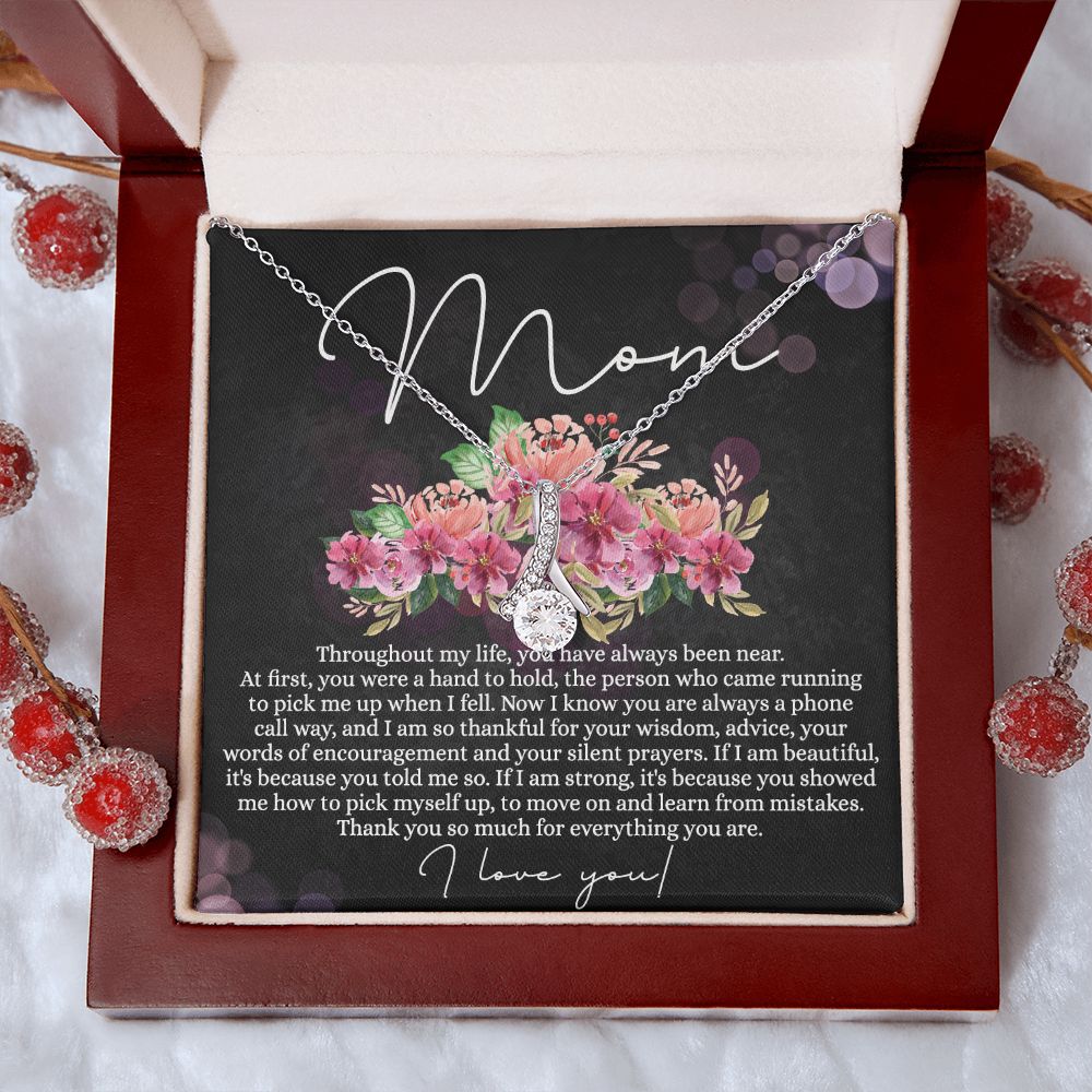 To My Mom Necklace, Mom Gifts, Mom Jewelry Box, Necklace for Mom, Gifts for Mom, Mother's Day Necklace Jewelry Gift For Mom, Birthday Gift For Mom, Thank you Mom Gift Alluring Beauty Necklace