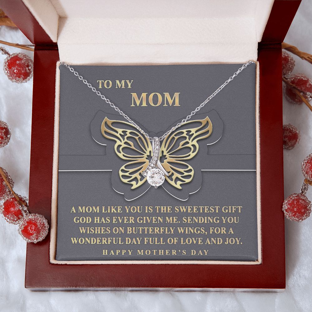 To My Mom Necklace, Gift For Mom, Mother's Day Gift from Daughter, Mom Jewelry Gift for Mothers Day, Birthday Gift for Mother, Moms Gift from Daughter Son, Necklace for Mom Mother 12 Alluring Beauty Necklace