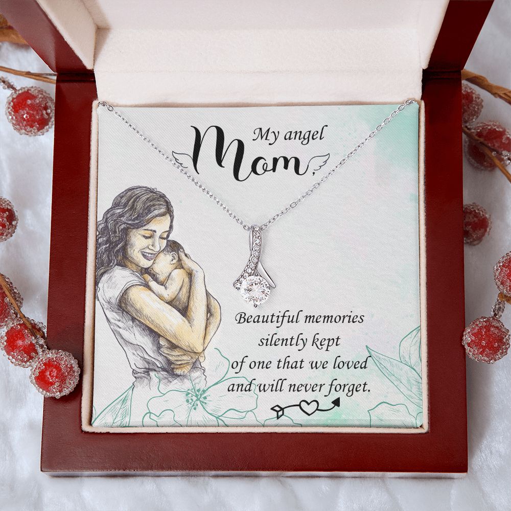 To My Mom Mother My Angel Necklace Pendant Gift From Daughter Beautiful Memories With Message Card Gift For Mom Alluring Beauty Necklace
