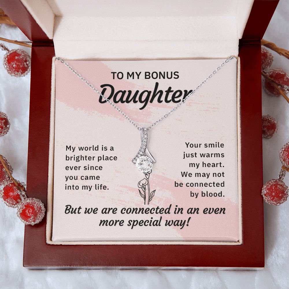 Bonus Daughter Gifts From Stepdad, Step Daughter Gifts From Stepmom, Stepdaughter Gifts From Stepdad, Father Stepdaughter Necklace, To My Bonus Daughter Necklaces, Christmas Gifts For Bonus11 Alluring Beauty Necklace
