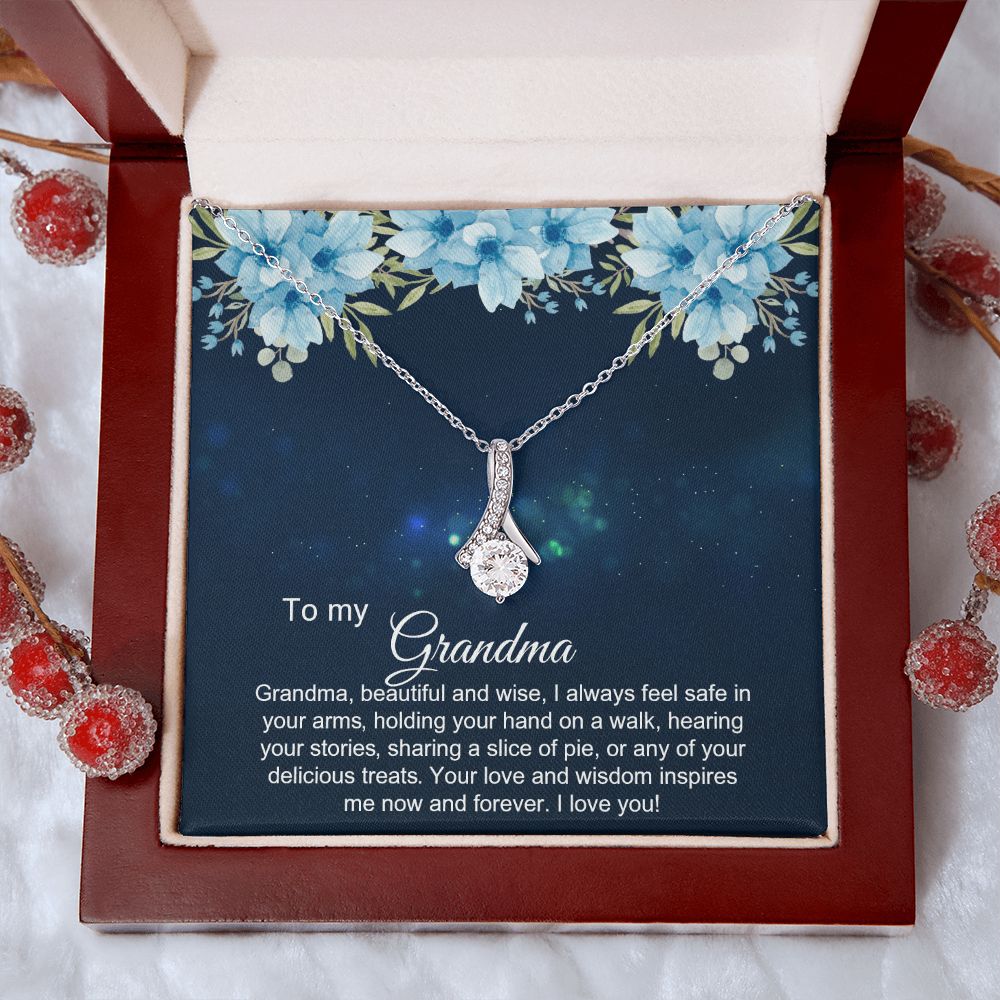 To My Grandma Necklace, Gift for Grandmother Necklace, Mothers Day Gift For Grandma Nana, Grandma Jewelry From Grandchildren GrandKids , Jewelry Box Gift For Grandma Grandmother2 Alluring Beauty Necklace