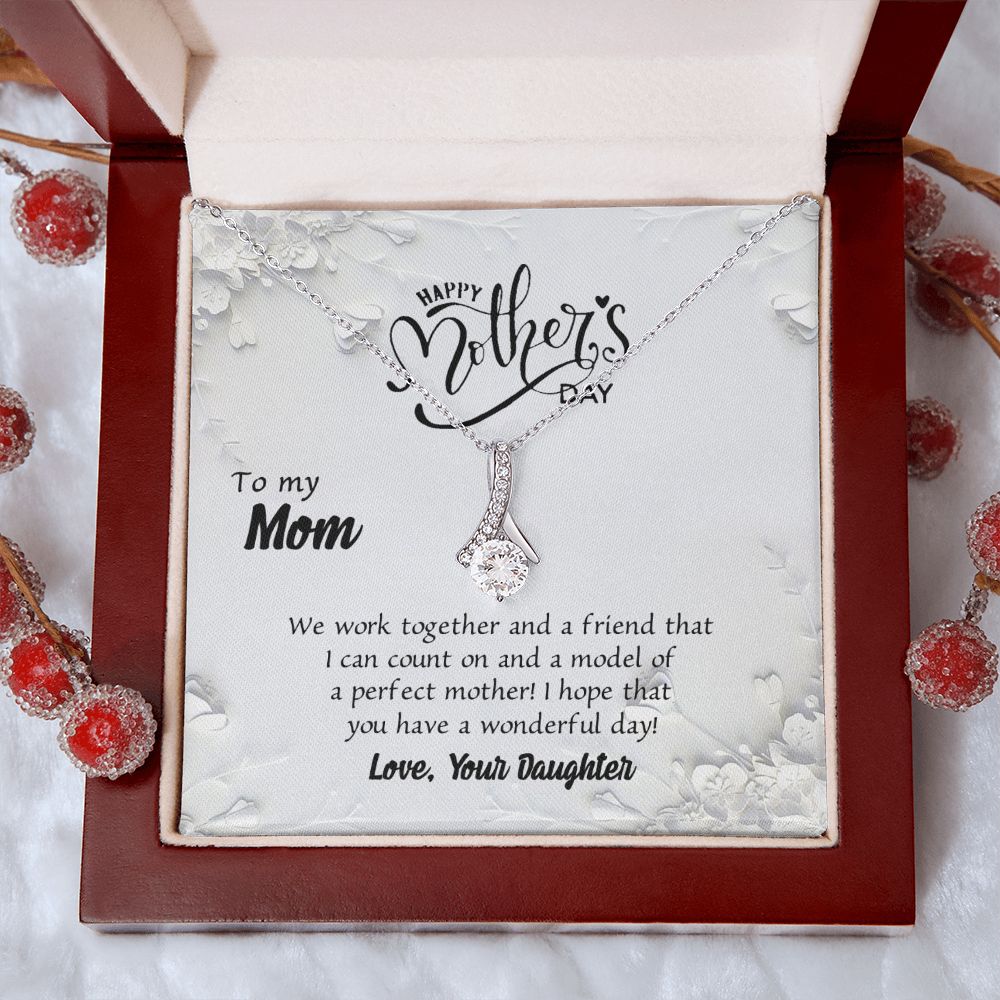 To My Mom Necklace Pendant Gift From Daughter And Happy Mother's Day Gift For Mom Birthday, Anniversary Together And A Friend Alluring Beauty Necklace