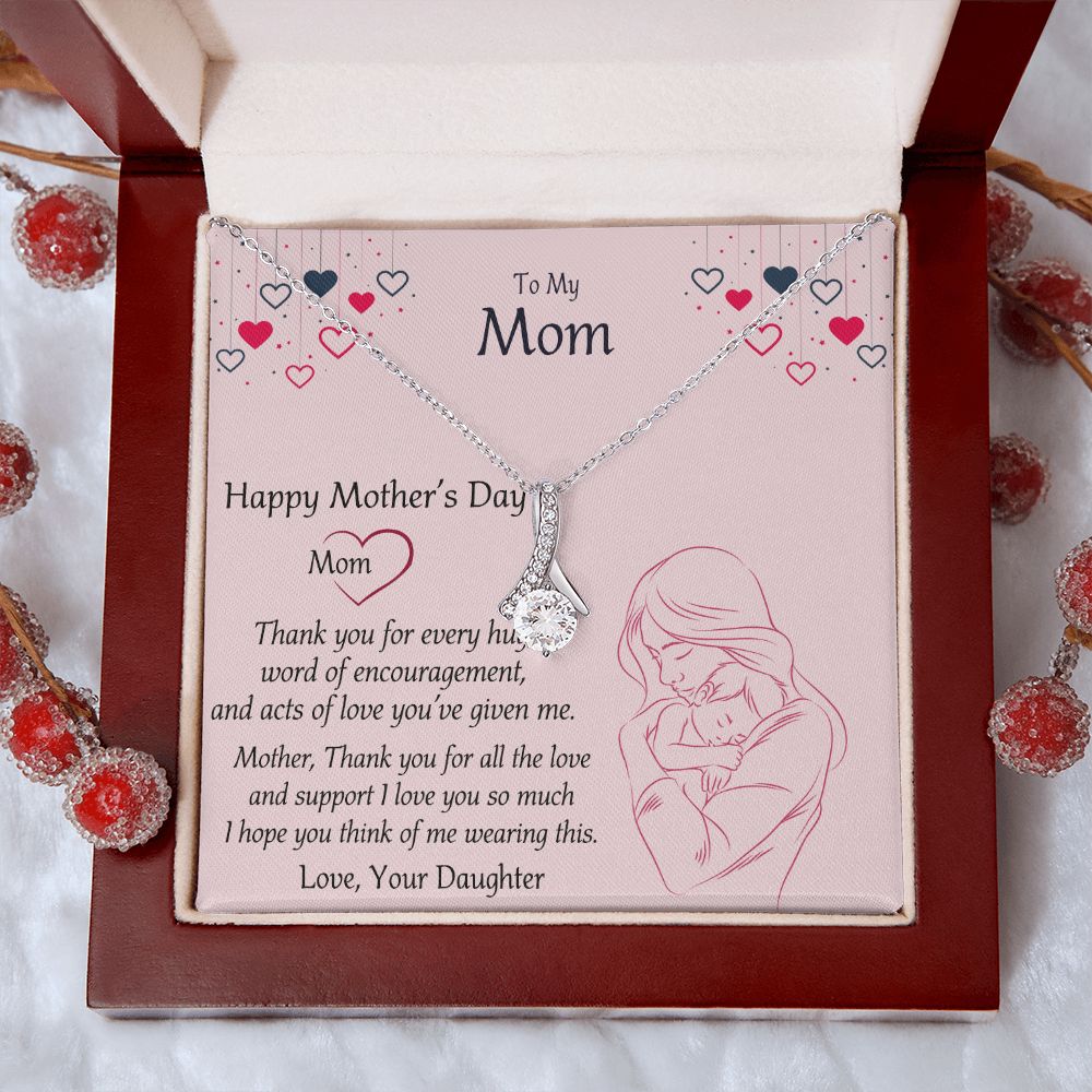 Mom Necklace Gifts for Mom from Daughter to Mom Gifts for Mothers Day from Daughter, To My Mom Necklace from Daughter to Mom Birthday Gifts Necklace with Message Card and Gift Box10 Alluring Beauty Necklace