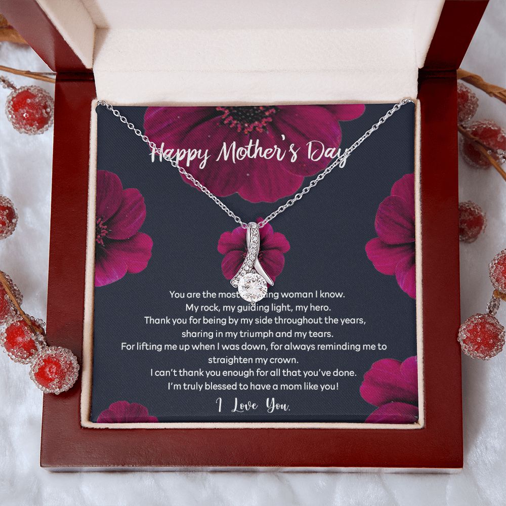 Mom Necklace Gifts for Mom from Daughter to Mom Gifts for Mothers Day from Daughter, To My Mom Necklace from Daughter to Mom Birthday Gifts Necklace with Message Card and Gift Box2235 Alluring Beauty Necklace