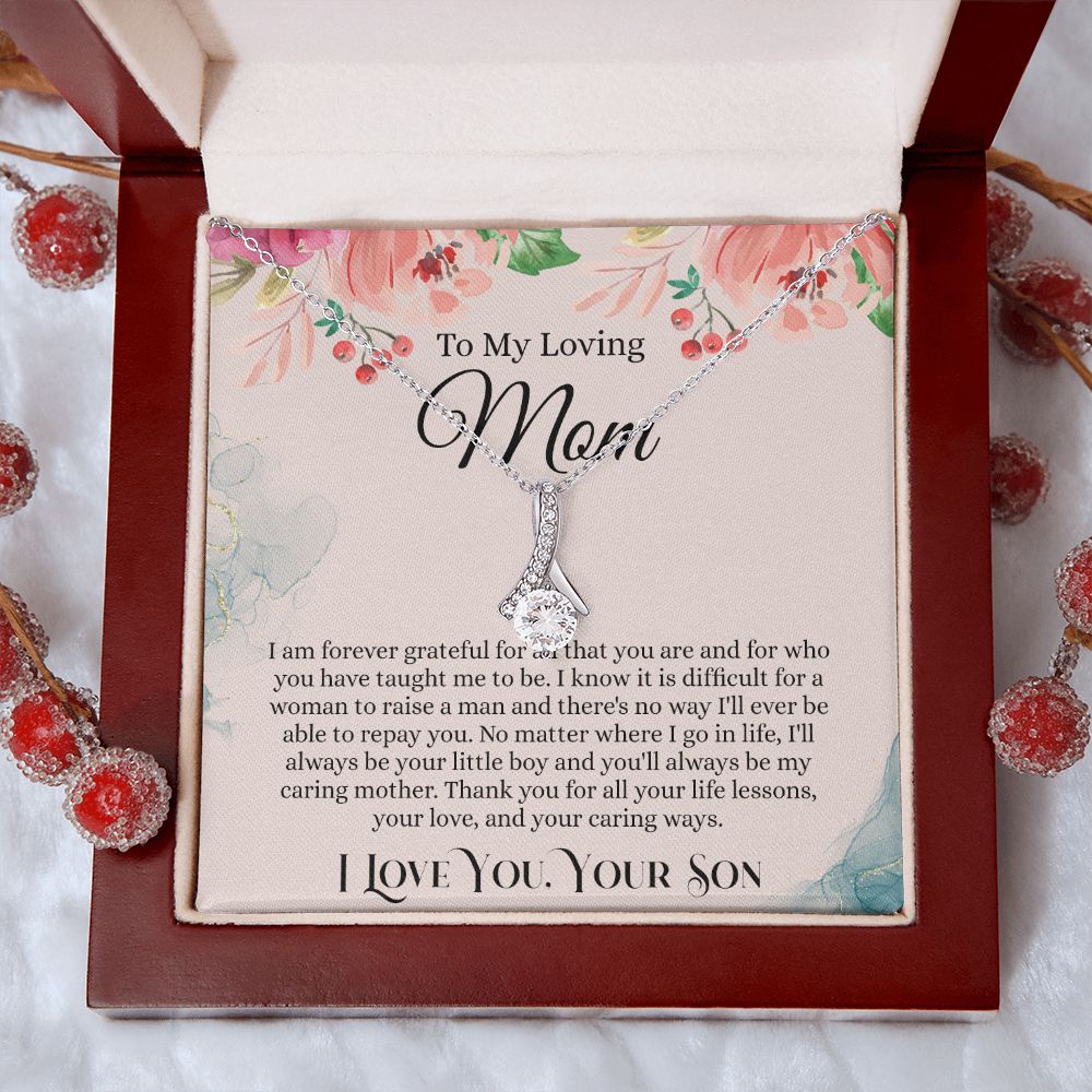 To My Loving Mom Necklace, Mom Gift From Son, Mom Necklace, Gift For Mom From Son, Mom Mother's Day Gift From Son, Mom Birthday Gift From Son, To My Mom Gift, Necklace for Women Alluring Beauty Necklace