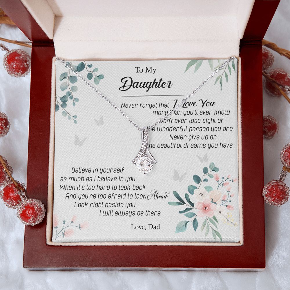 Jewelry Pendant Present for Daughter, To My Daughter Gift Necklace from Mom, Mother Daughter Gift Ideas, Birthday Christmas Gift Graduation Gifts for Daughters, Mother and Daughter Necklace 20 Alluring Beauty Necklace