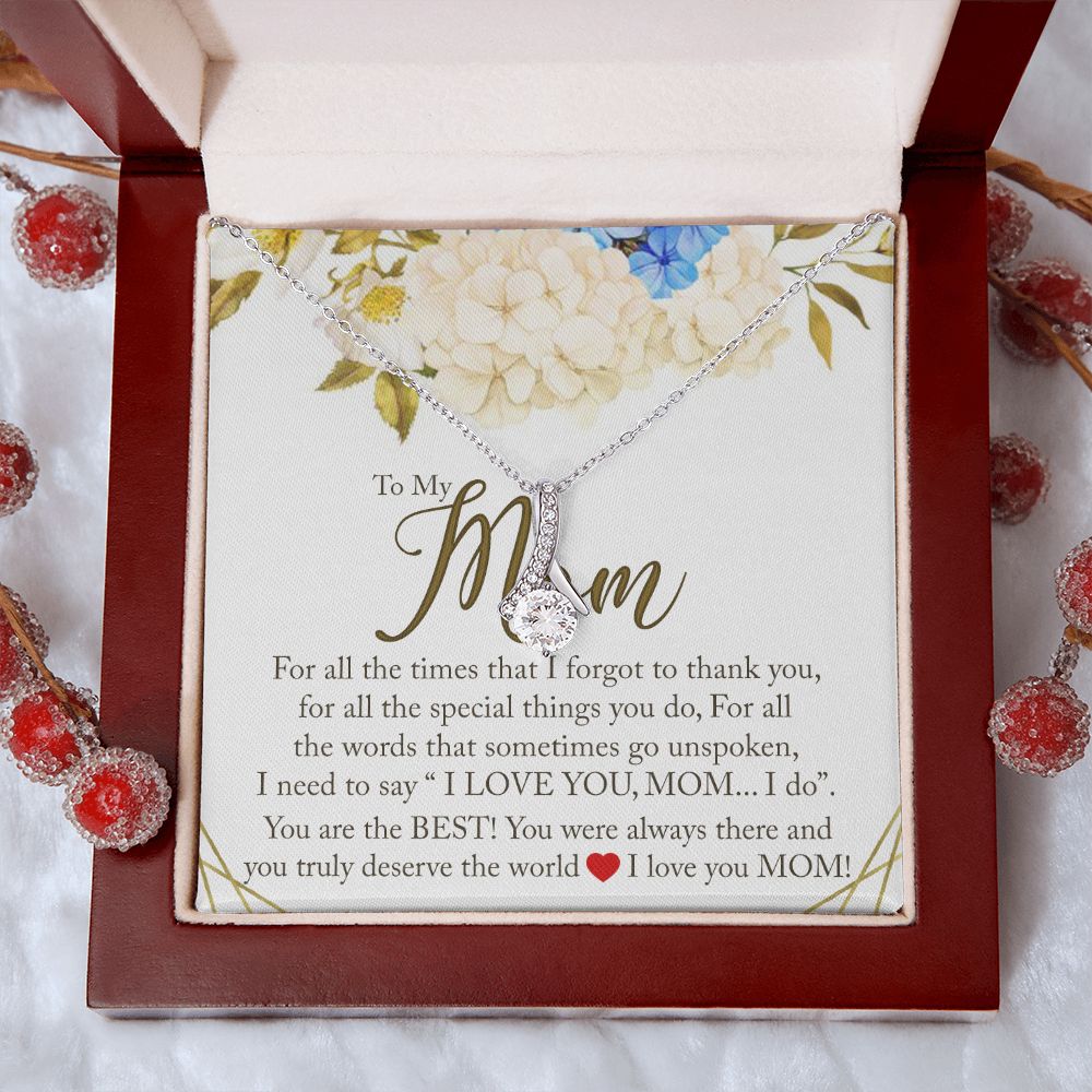 To My Mom Necklace, Gift For Mom, Mother's Day Gift from Daughter, Mom Jewelry Gift for Mothers Day, Birthday Gift for Mother, Moms Gift from Daughter Son, Necklace for Mom Mother 16 Alluring Beauty Necklace