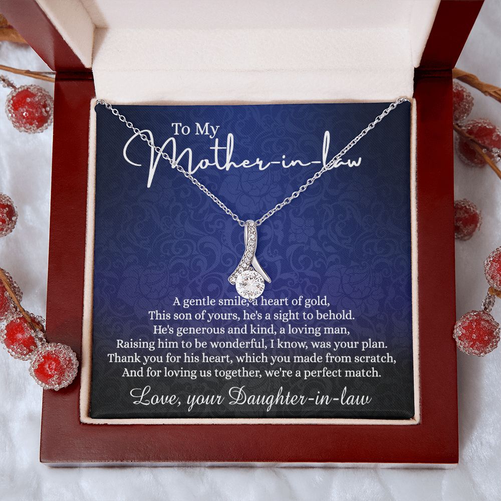 To My Mother in Law Necklace, Mother in Law Gift, Necklace for Mother in Law Jewelry Gift to My Mother-in-law on Wedding Day Mother's day gift for Mother in Law Birthday gift Alluring Beauty Necklace