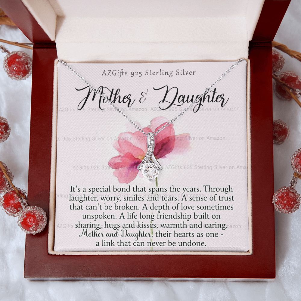 Mother Daughter Necklace with Message Card Mother Daughter Gift Mom Birthday Gift Necklace for Mom from Daughter Gift Birthday Gift for Mom Daughter Gift from Mom 301 Alluring Beauty Necklace