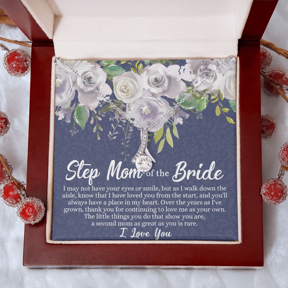 To My Stepmother of the Bride Necklace, Stepmother of the Bride Gifts Idea, Necklace for Stepmom of the Bride Gifts, Wedding Gifts for Stepmom, Gifts for Step Mother of the Bride Alluring Beauty Necklace