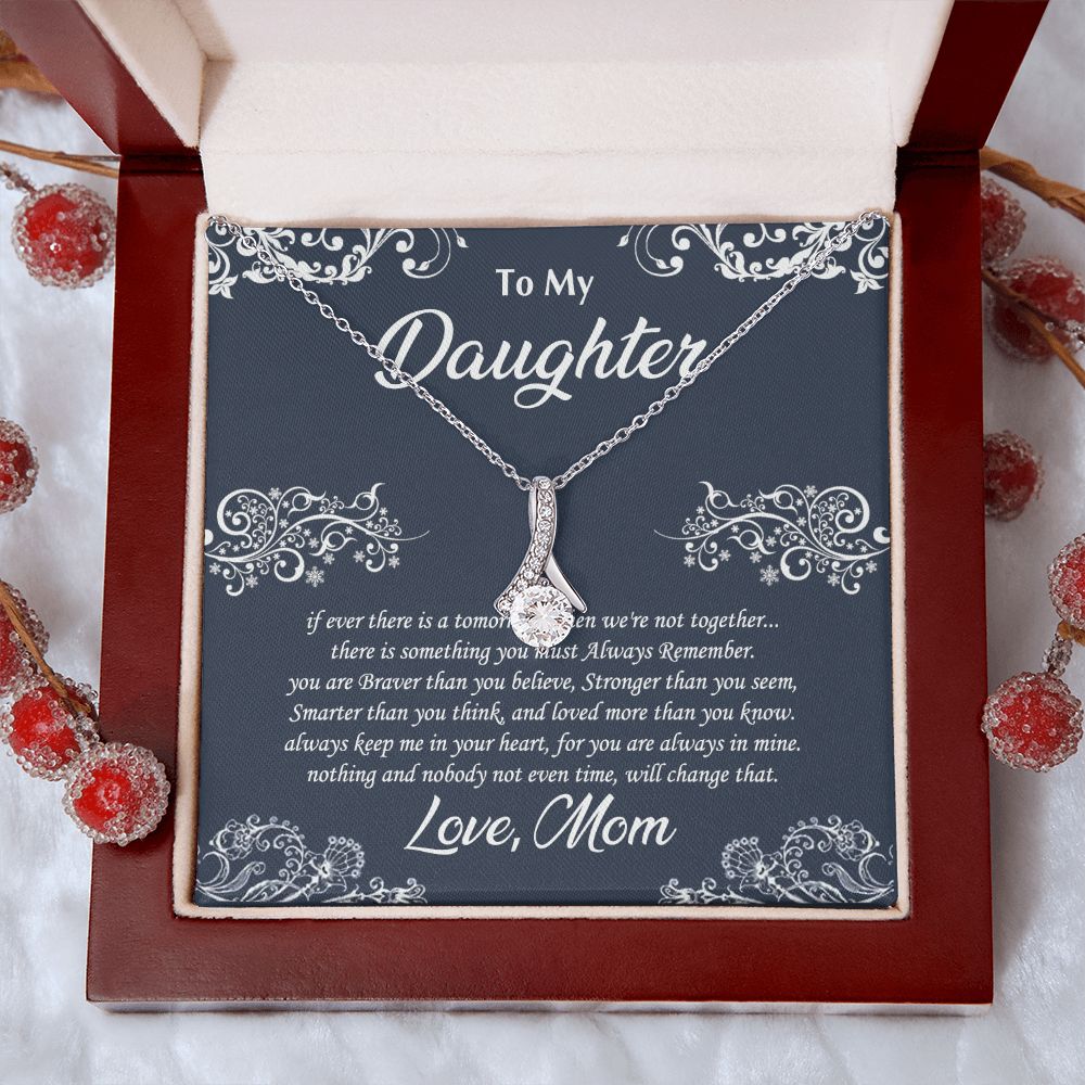 Jewelry Pendant Present for Daughter, To My Daughter Gift Necklace from Mom, Mother Daughter Gift Ideas, Birthday Christmas Gift Graduation Gifts for Daughters, Mother and Daughter Necklace 19 Alluring Beauty Necklace