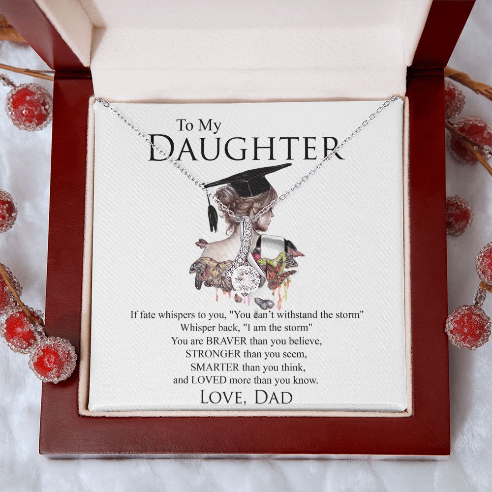 Mother Daughter Gift Ideas, To My Daughter Gift Necklace from Mom, Jewelry Pendant Present for Daughter, Birthday Christmas Gift Graduation Gifts for Daughters, Mother and Daughter Necklace 25 Alluring Beauty Necklace