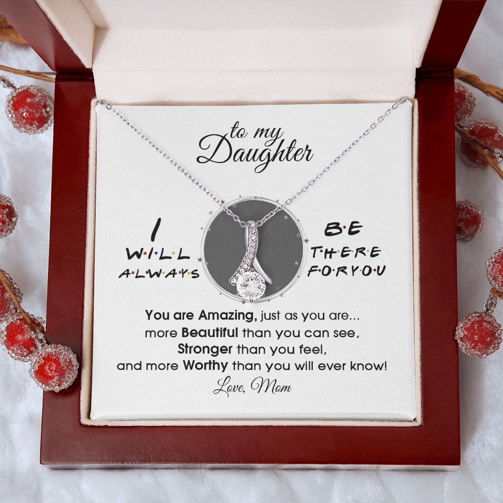 Mother Daughter Gift Ideas, To My Daughter Gift Necklace from Mom, Jewelry Pendant Present for Daughter, Birthday Christmas Gift Graduation Gifts for Daughters, Mother and Daughter Necklace 33 Alluring Beauty Necklace