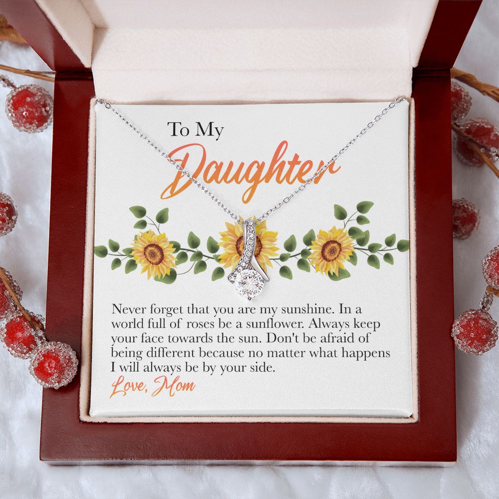 Mother Daughter Gift Ideas, To My Daughter Gift Necklace from Mom, Jewelry Pendant Present for Daughter, Birthday Christmas Gift Graduation Gifts for Daughters, Mother and Daughter Necklace 30 Alluring Beauty Necklace