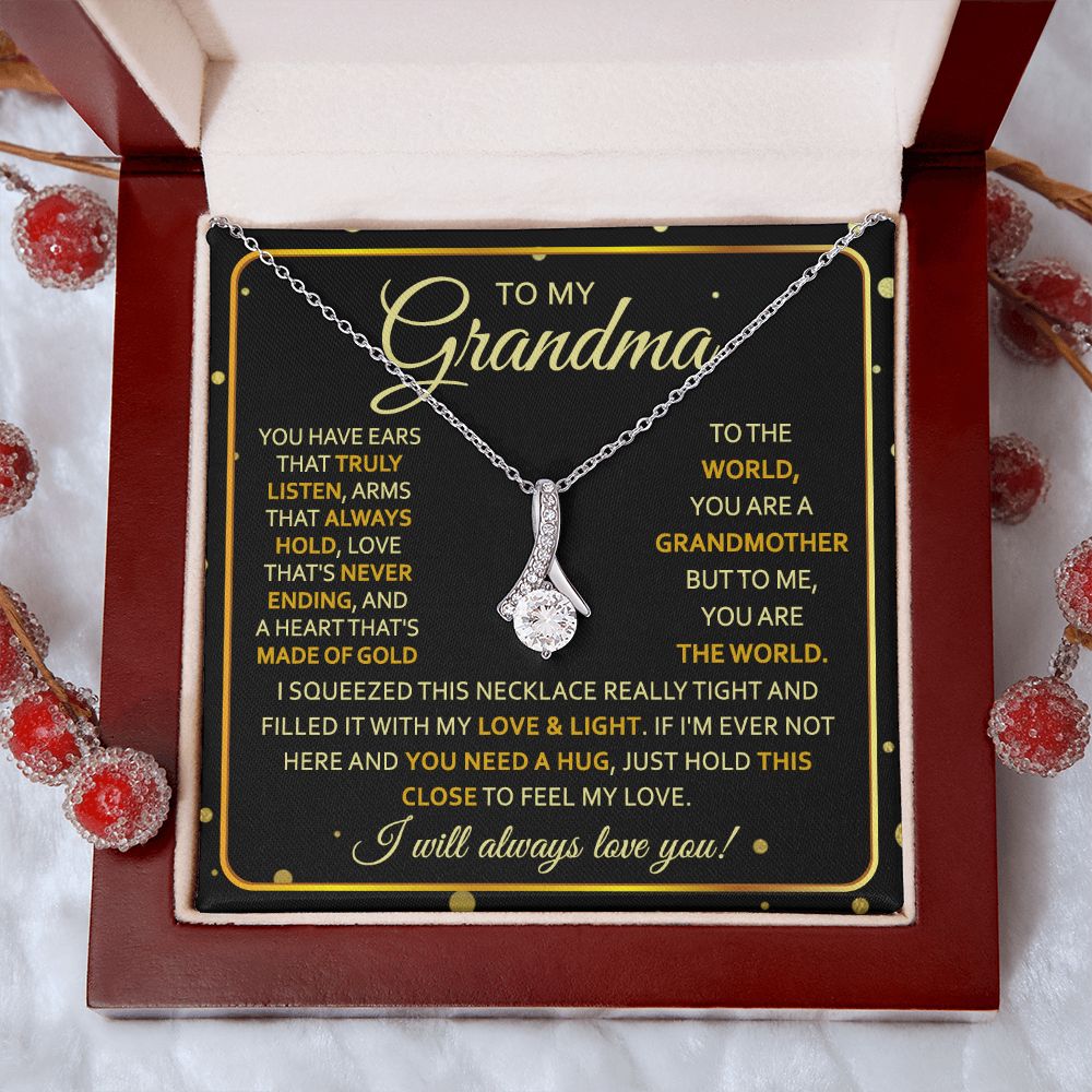 To My Grandma Necklace, Gift for Grandmother Necklace, Mothers Day Gift For Grandma Nana, Grandma Jewelry From Grandchildren GrandKids , Jewelry Box Gift For Grandma Grandmother7 Alluring Beauty Necklace