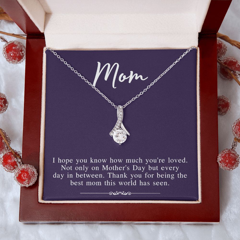 Mom Necklace Gifts for Mom from Daughter to Mom Gifts for Mothers Day from Daughter, To My Mom Necklace from Daughter to Mom Birthday Gifts Necklace with Message Card and Gift Box2239 Alluring Beauty Necklace
