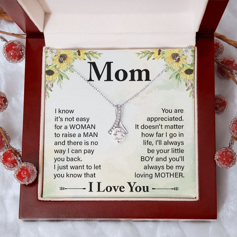 To My Mom Necklace, Gift For Mom, Mother's Day Gift from Daughter, Mom Jewelry Gift for Mothers Day, Birthday Gift for Mother, Moms Gift from Daughter Son, Necklace for Mom Mother 20 Alluring Beauty Necklace