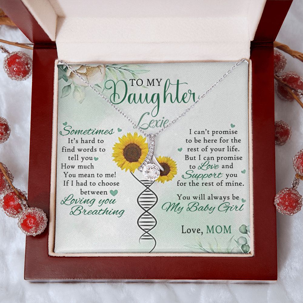 Jewelry Pendant Present for Daughter, To My Daughter Gift Necklace from Mom, Mother Daughter Gift Ideas, Birthday Christmas Gift Graduation Gifts for Daughters, Mother and Daughter Necklace 17 Alluring Beauty Necklace