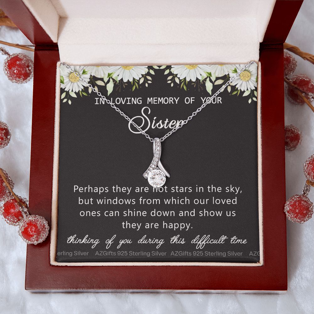 Loss Of Sister Necklace Gift, Sympathy Loss Of Sister, Sympathy Gift Box, Loss Of Sister Necklace, Loss Of Sister, Loss Of Sister Gift, Condolence Gifts, Remembrance Necklace for Women Alluring Beauty Necklace
