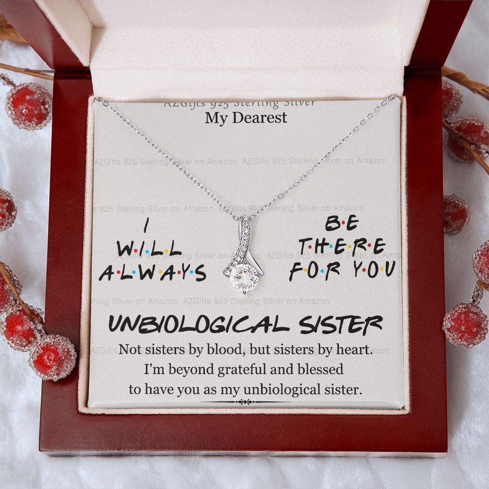 To My Unbiological Sister Necklace Pendant Gift for Soul Sister Unbiological Sister Gift for Women Girls My Unbiological Sister Jewelry Birthday Gift Idea 301 Alluring Beauty Necklace