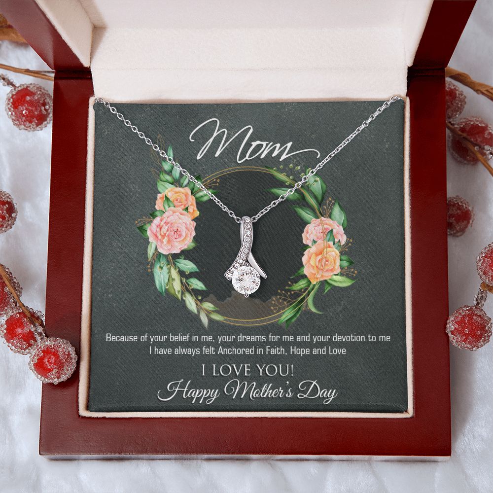 To My Mom Flower Necklace Pendant Gift From Daughter Your Belief In Me With Message Card Gift For Mom Alluring Beauty Necklace