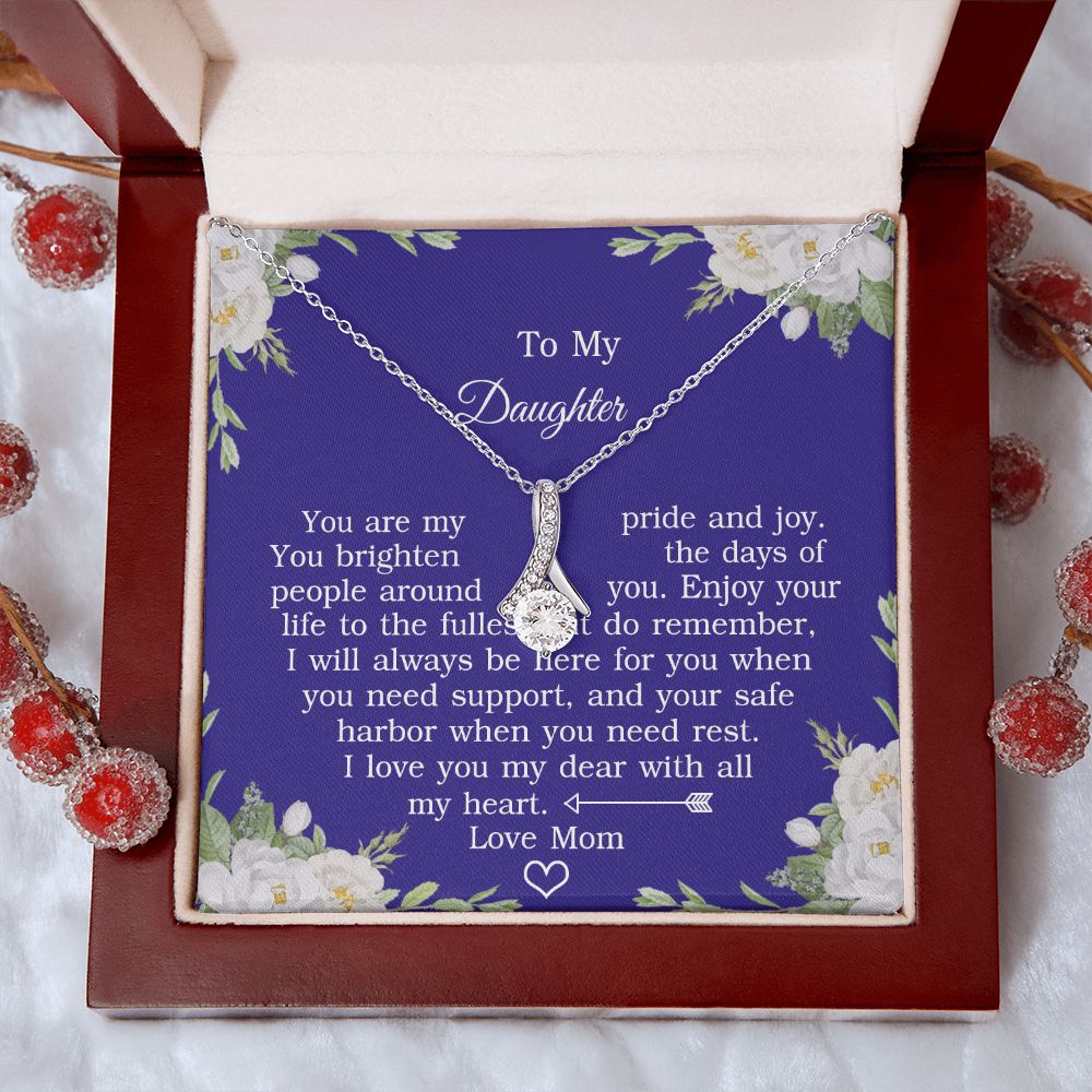 Mother Daughter Gift Ideas, To My Daughter Gift Necklace from Mom, Jewelry Pendant Present for Daughter, Birthday Christmas Gift Graduation Gifts for Daughters, Mother and Daughter Necklace 2137 Alluring Beauty Necklace