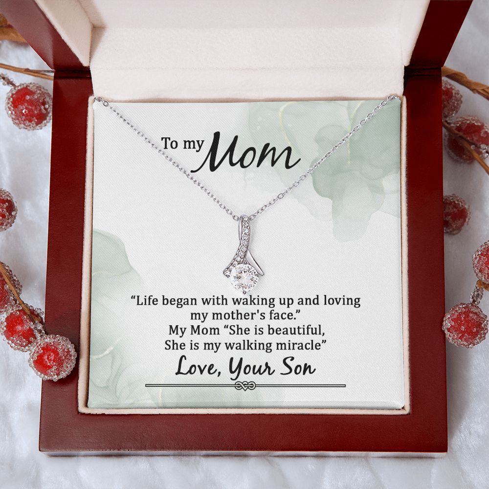 Mom Necklace Gifts for Mom from Daughter to Mom Gifts for Mothers Day from Daughter, To My Mom Necklace from Daughter to Mom Birthday Gifts Necklace with Message Card and Gift Box20 Alluring Beauty Necklace