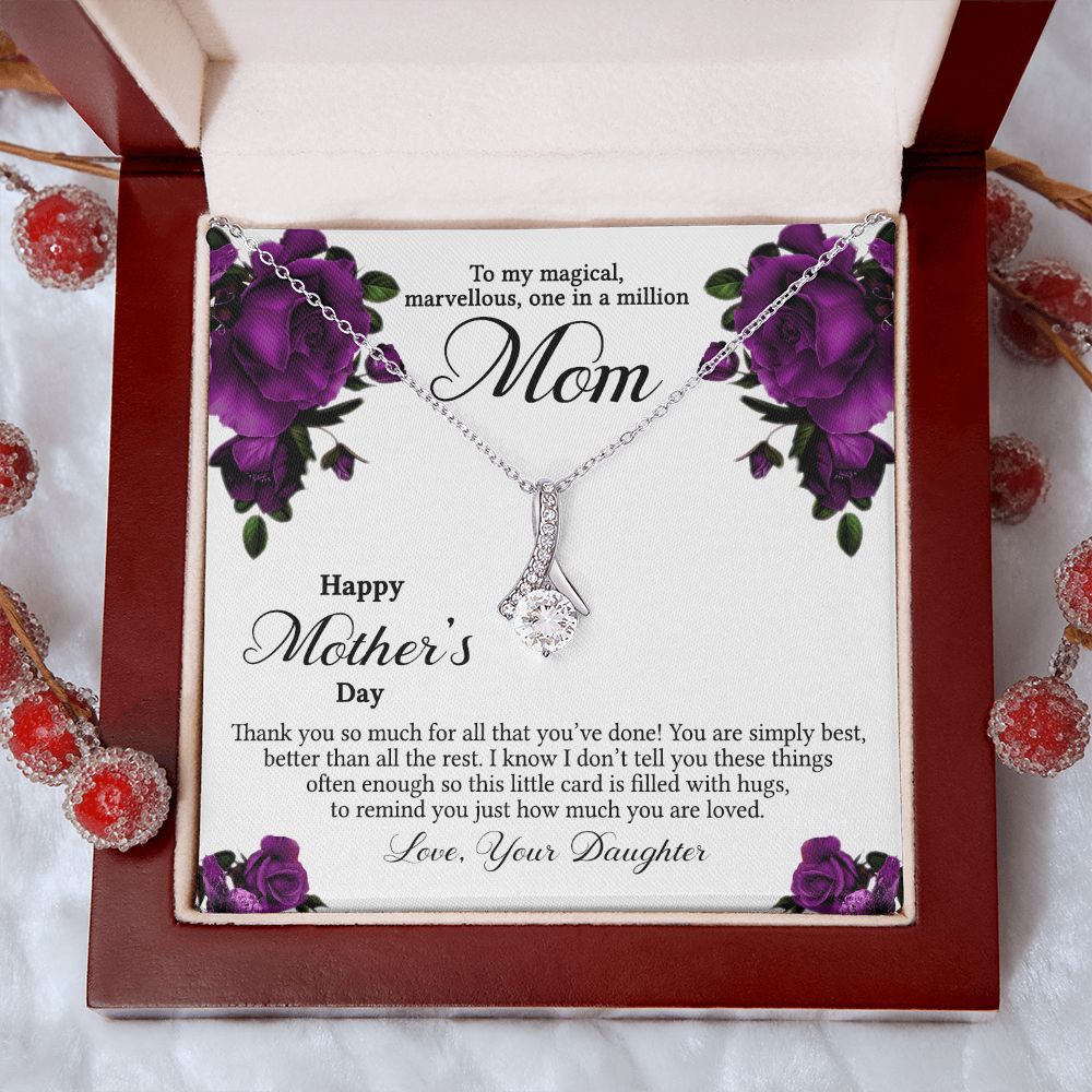 Mom Necklace Gifts for Mom from Daughter to Mom Gifts for Mothers Day from Daughter, To My Mom Necklace from Daughter to Mom Birthday Gifts Necklace with Message Card and Gift Box3 Alluring Beauty Necklace