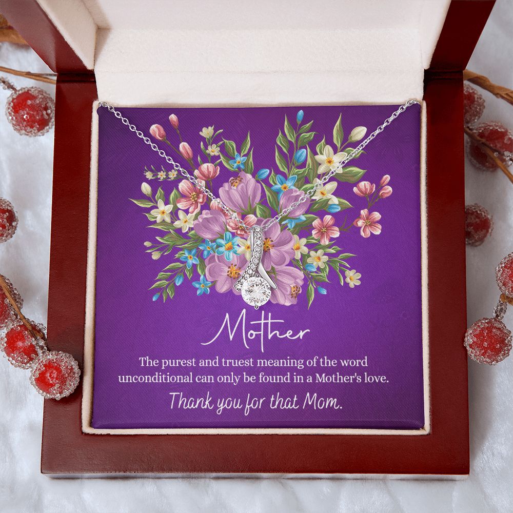 Happy Mother's Day Gift for Mom from Daughter Message Card Necklace Gift Idea Mother Jewelry Mom Necklace from Daughter To My Mom Love Knot Necklace Pendant Alluring Beauty Necklace