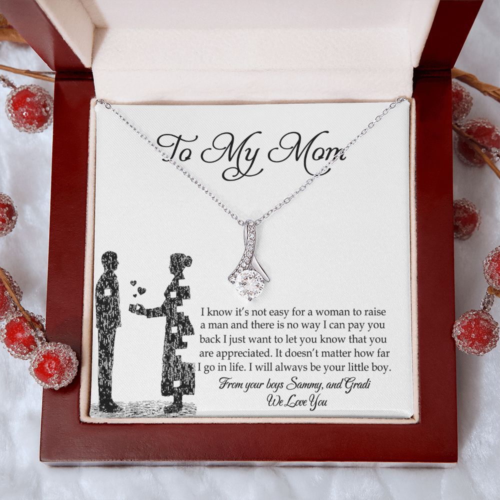 To My Mom Necklace, Gift For Mom, Mother's Day Gift from Son, Mom Jewelry Gift for Mothers Day, Birthday Gift for Mother, Moms Gift from Daughter Son, Necklace for Mom Mother Alluring Beauty Necklace