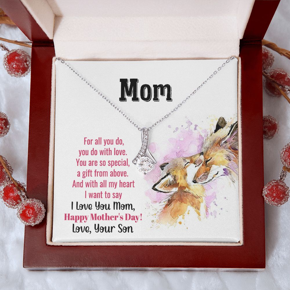 Mom Necklace Gifts for Mom from Daughter to Mom Gifts for Mothers Day from Daughter, To My Mom Necklace from Daughter to Mom Birthday Gifts Necklace with Message Card and Gift Box2241 Alluring Beauty Necklace