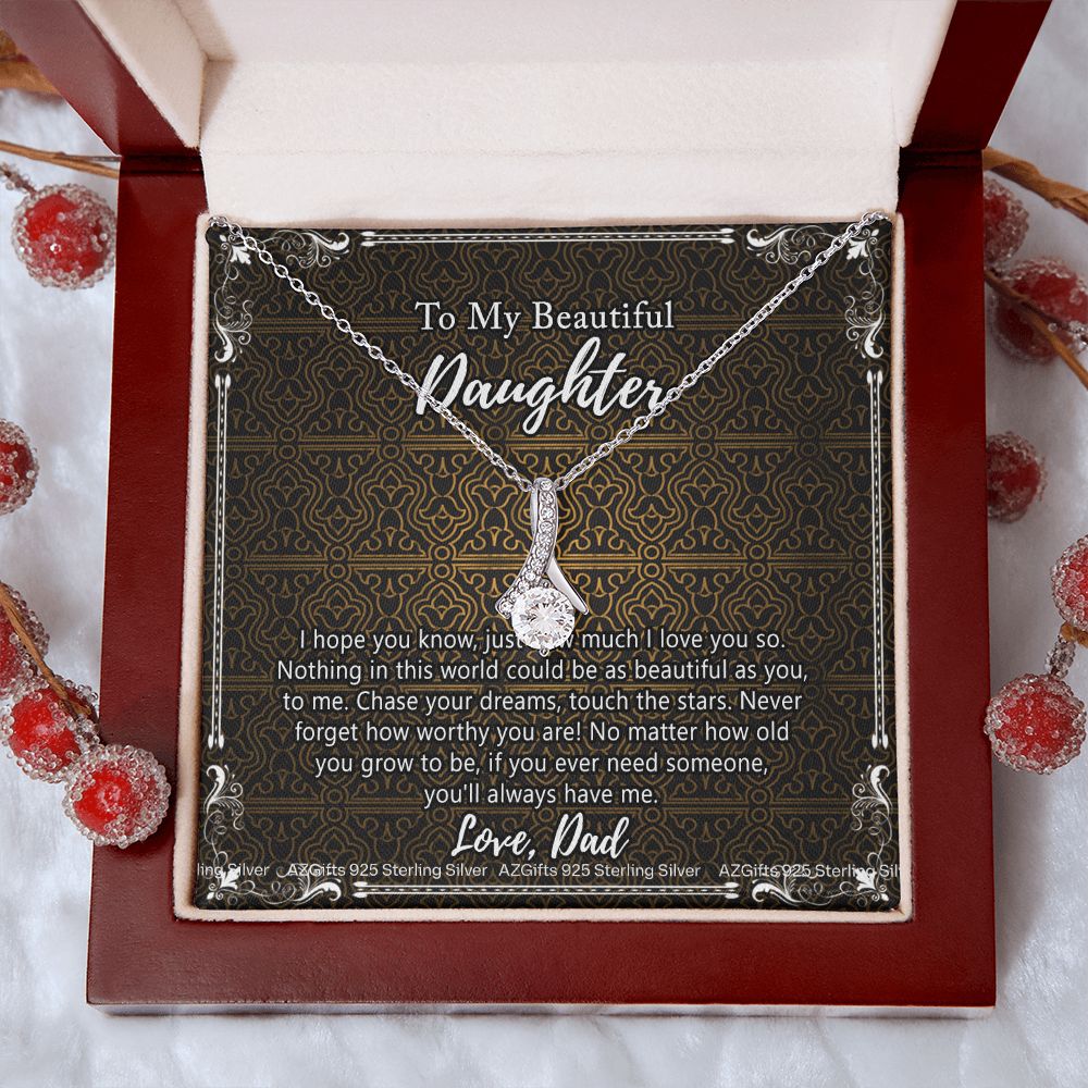 Daughter Gift From Dad Father To My Daughter Necklace for Daughter Jewelry Necklace Meaningful Jewelry Personalized Jewelry Gifts For Women Girls Her Alluring Beauty Necklace