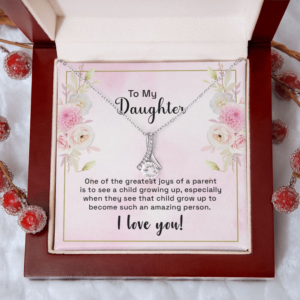 Mother and Daughter Necklace for Girls, To My Daughter Gift Necklace from Mom, Birthday Christmas Gift Graduation Gifts for Daughters, Jewelry Pendant Present for Daughter, Mother Daughter Gift 44 Alluring Beauty Necklace