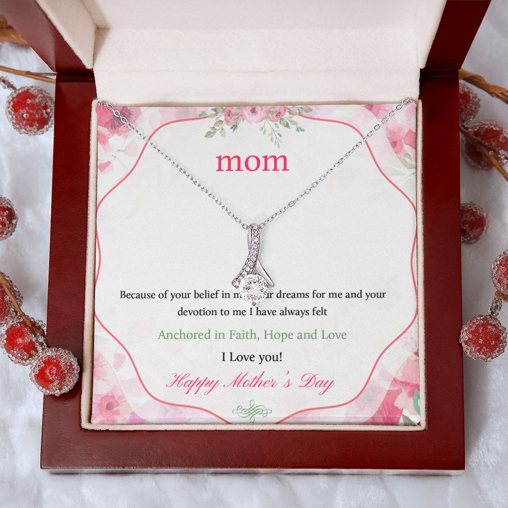 Mom Necklace Gifts for Mom from Daughter to Mom Gifts for Mothers Day from Daughter, To My Mom Necklace from Daughter to Mom Birthday Gifts Necklace with Message Card and Gift Box12 Alluring Beauty Necklace