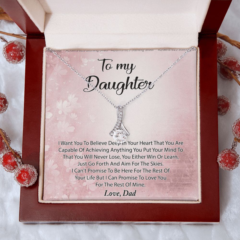 To My Daughter Necklace Gift From Mom I Love You Forever and Always Hearts Necklace For Daughter Present for Birthday Anniversary Christmas Valentine's Day Alluring Beauty Necklace