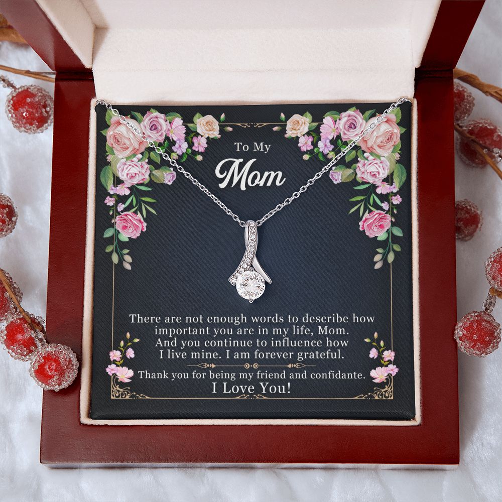 To My Mom Necklace Pendant Gift From Daughter Thank You For Being My Friend And Confidant With Message Card Gift For Mom Alluring Beauty Necklace
