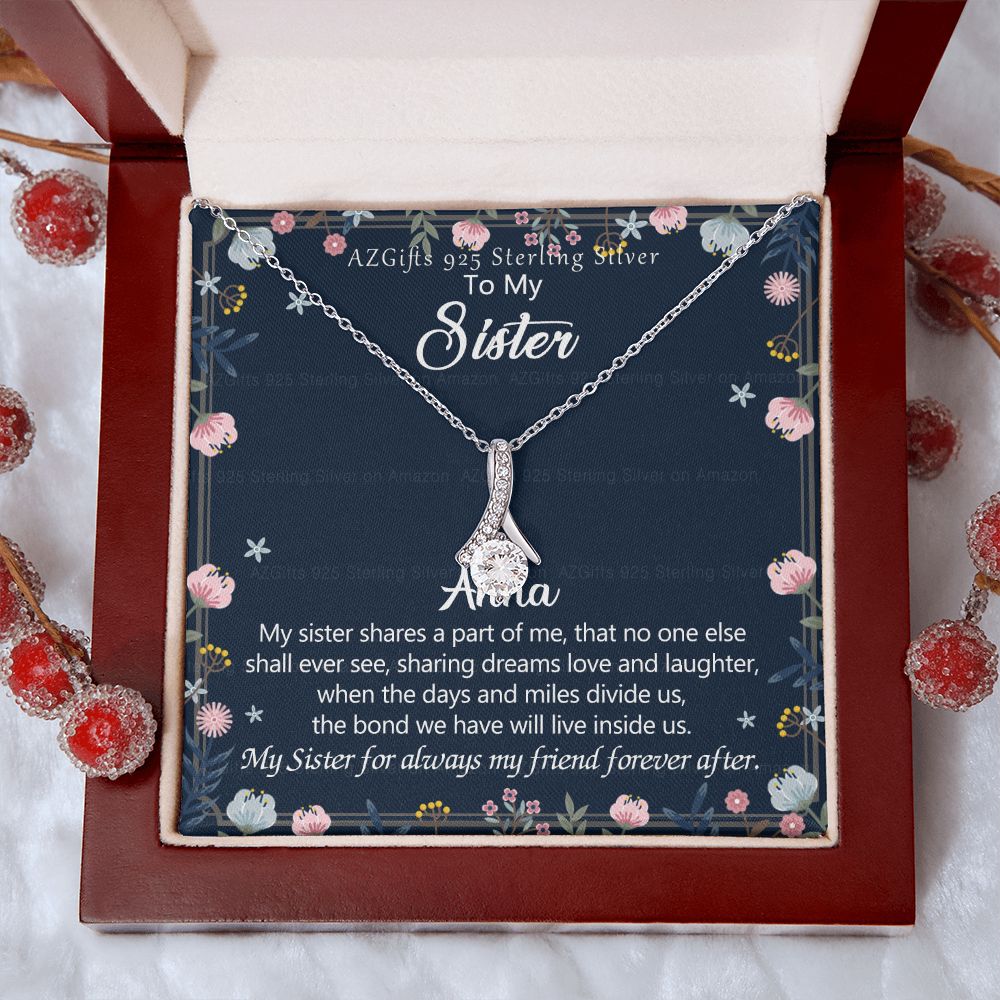 To My Sister Necklace, Pendant Inspirational Jewelry for Women Teen Girl, Keepsake Family and Friendship Gifts, Gift for Sisters, Necklace for Sisters, Sisters Jewelry 301 Alluring Beauty Necklace