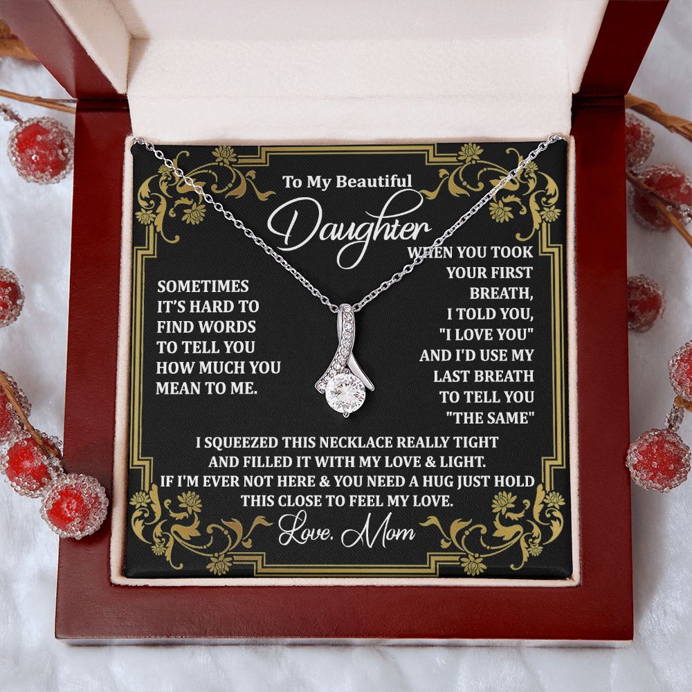 Mother Daughter Gift Ideas, To My Daughter Gift Necklace from Mom, Jewelry Pendant Present for Daughter, Birthday Christmas Gift Graduation Gifts for Daughters, Mother and Daughter Necklace 2134 Alluring Beauty Necklace