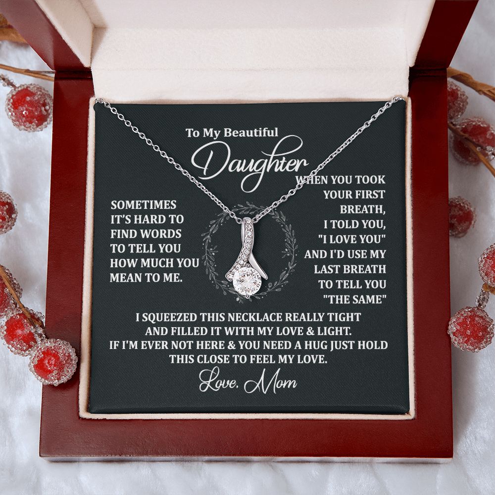 Mother Daughter Gift Ideas, To My Daughter Gift Necklace from Mom, Jewelry Pendant Present for Daughter, Birthday Christmas Gift Graduation Gifts for Daughters, Mother and Daughter Necklace 2135 Alluring Beauty Necklace