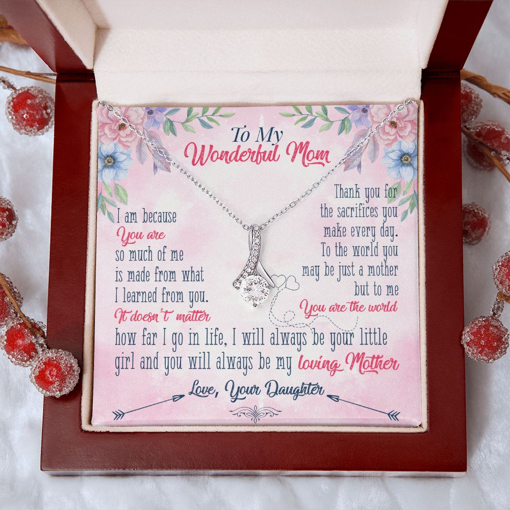 To My Wonderful Mom Necklace Pendant Gift From Daughter Necklace Gift For To Mom Happy Mother's Day Mother In Law Gift On Birthday Anniversary Gift 30821 Alluring Beauty Necklace