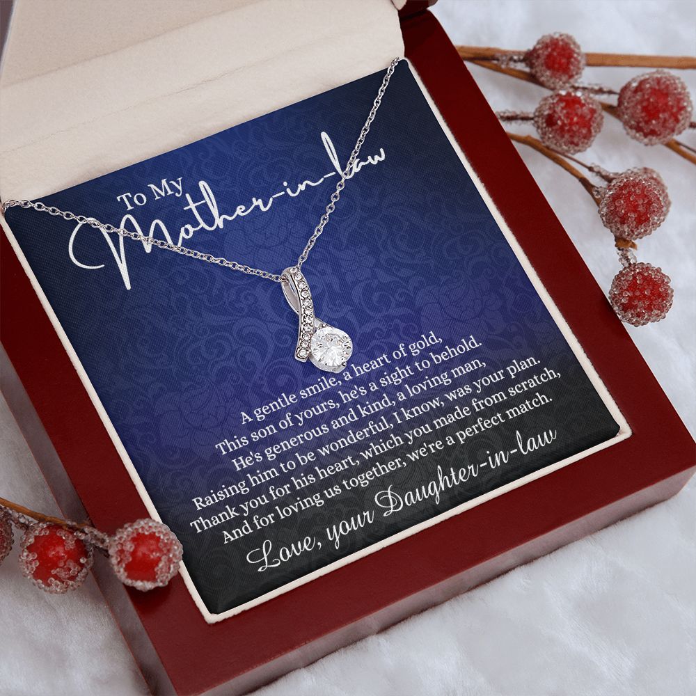 To My Mother in Law Necklace, Mother in Law Gift, Necklace for Mother in Law Jewelry Gift to My Mother-in-law on Wedding Day Mother's day gift for Mother in Law Birthday gift Alluring Beauty Necklace