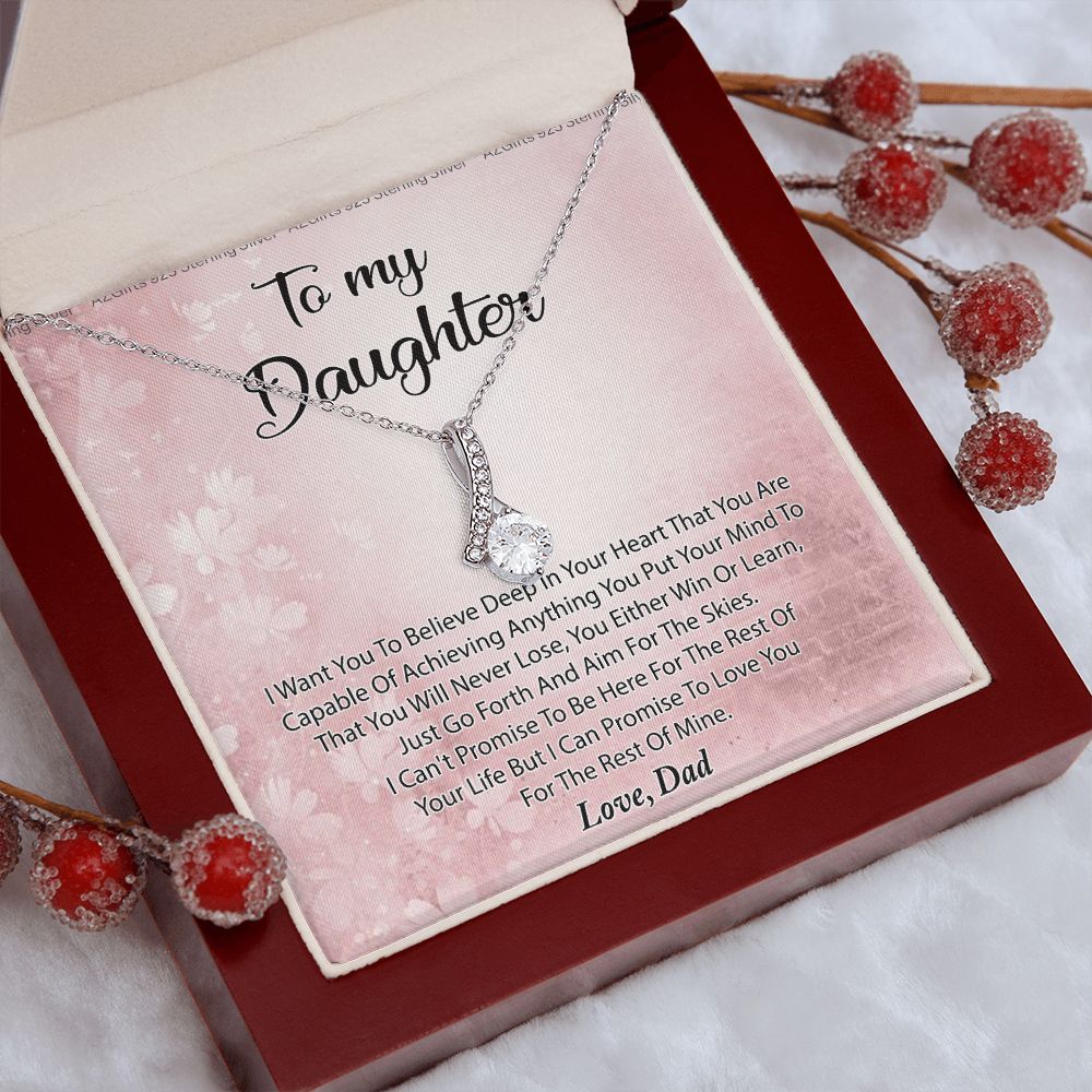 To My Daughter Necklace Gift From Mom I Love You Forever and Always Hearts Necklace For Daughter Present for Birthday Anniversary Christmas Valentine's Day Alluring Beauty Necklace