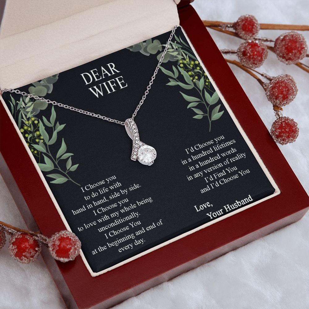 Birthday Gifts For Wife, Necklace Gifts For Wife From Husband, To My Wife Jewelry For Women , To My Wife Necklace  from Husband Wedding Anniversary Present For Wife, Beautiful Wife Jewelry Christmas12 Alluring Beauty Necklace