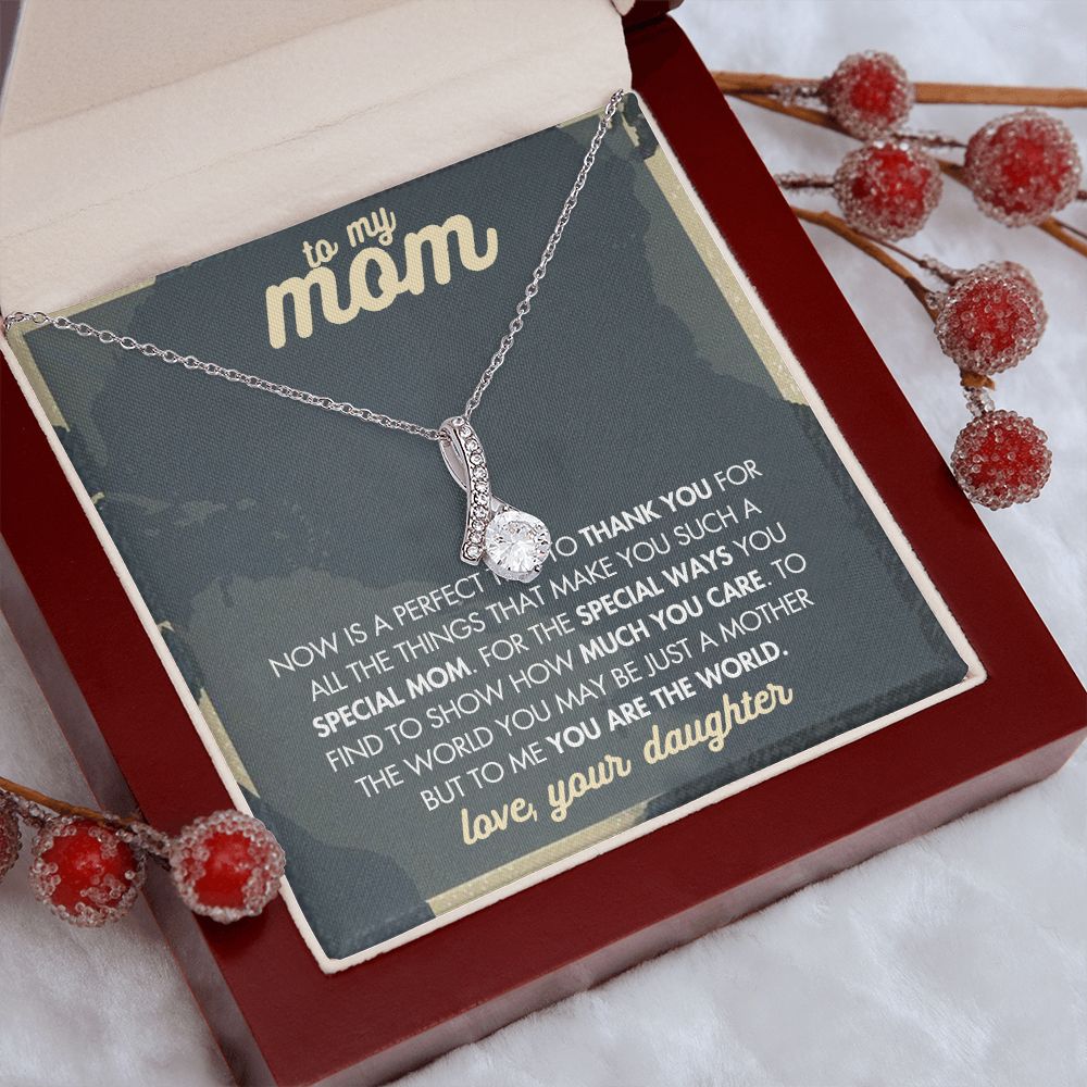 Mom Necklace Gifts for Mom from Daughter to Mom Gifts for Mothers Day from Daughter, To My Mom Necklace from Daughter to Mom Birthday Gifts Necklace with Message Card and Gift Box2237 Alluring Beauty Necklace