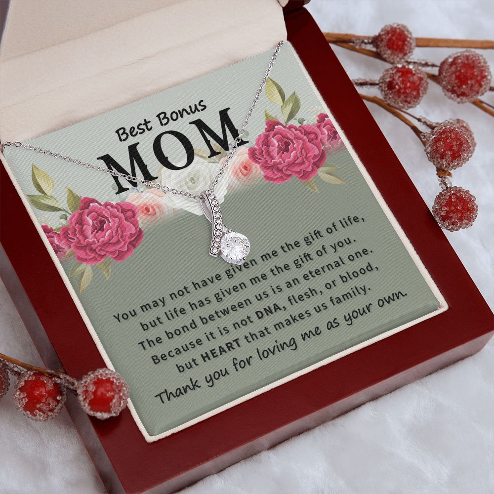 Mother Daughter Necklace as Daughter Gift from Mom, Mom Necklace as Christmas Gift for Mom from Son, Birthday Gift for Mother in Law Necklace, Bonus Mom Gifts for Step Mom Necklace2 Alluring Beauty Necklace