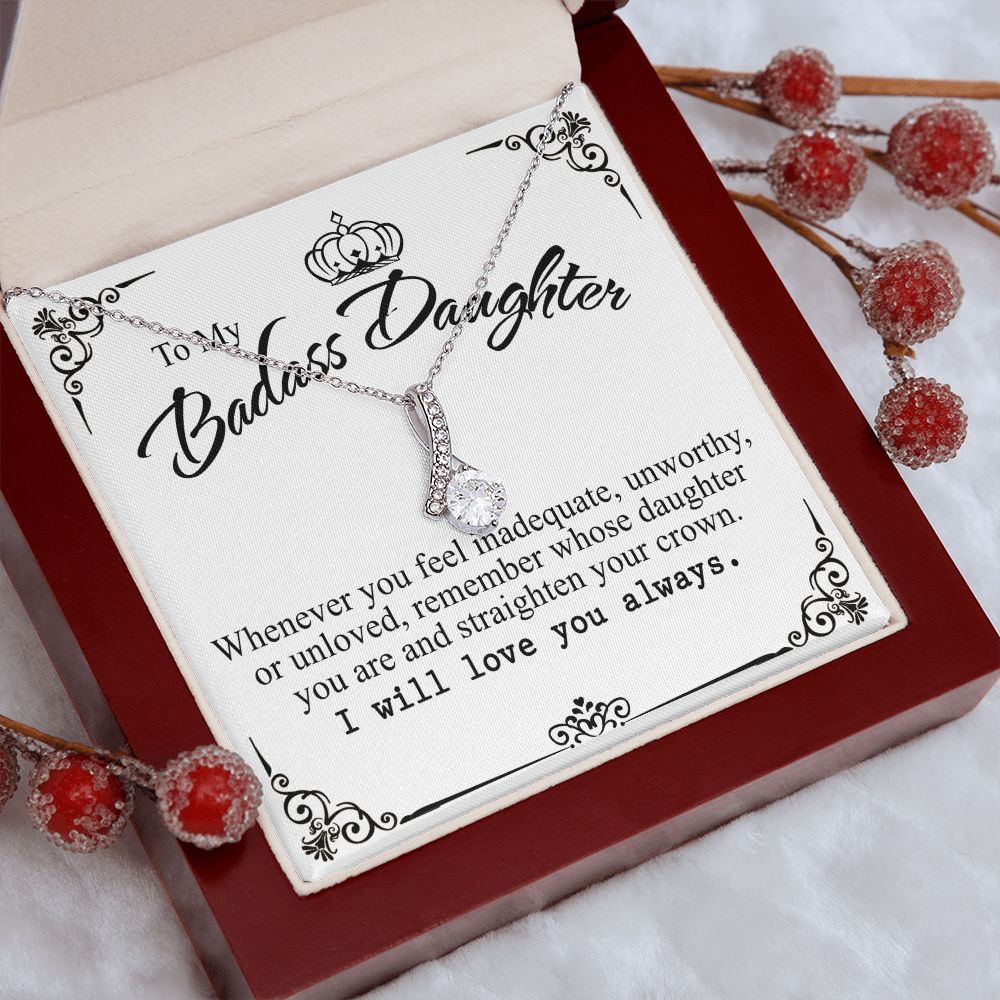 Bonus Daughter Gifts From Stepdad, Step Daughter Gifts From Stepmom, Stepdaughter Gifts From Stepdad, Father Stepdaughter Necklace, To My Bonus Daughter Necklaces, Christmas Gifts For Bonus7 Alluring Beauty Necklace